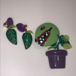 Luxulite Audrey II (Little Shop of Horrors) Brooch and Earrings Set